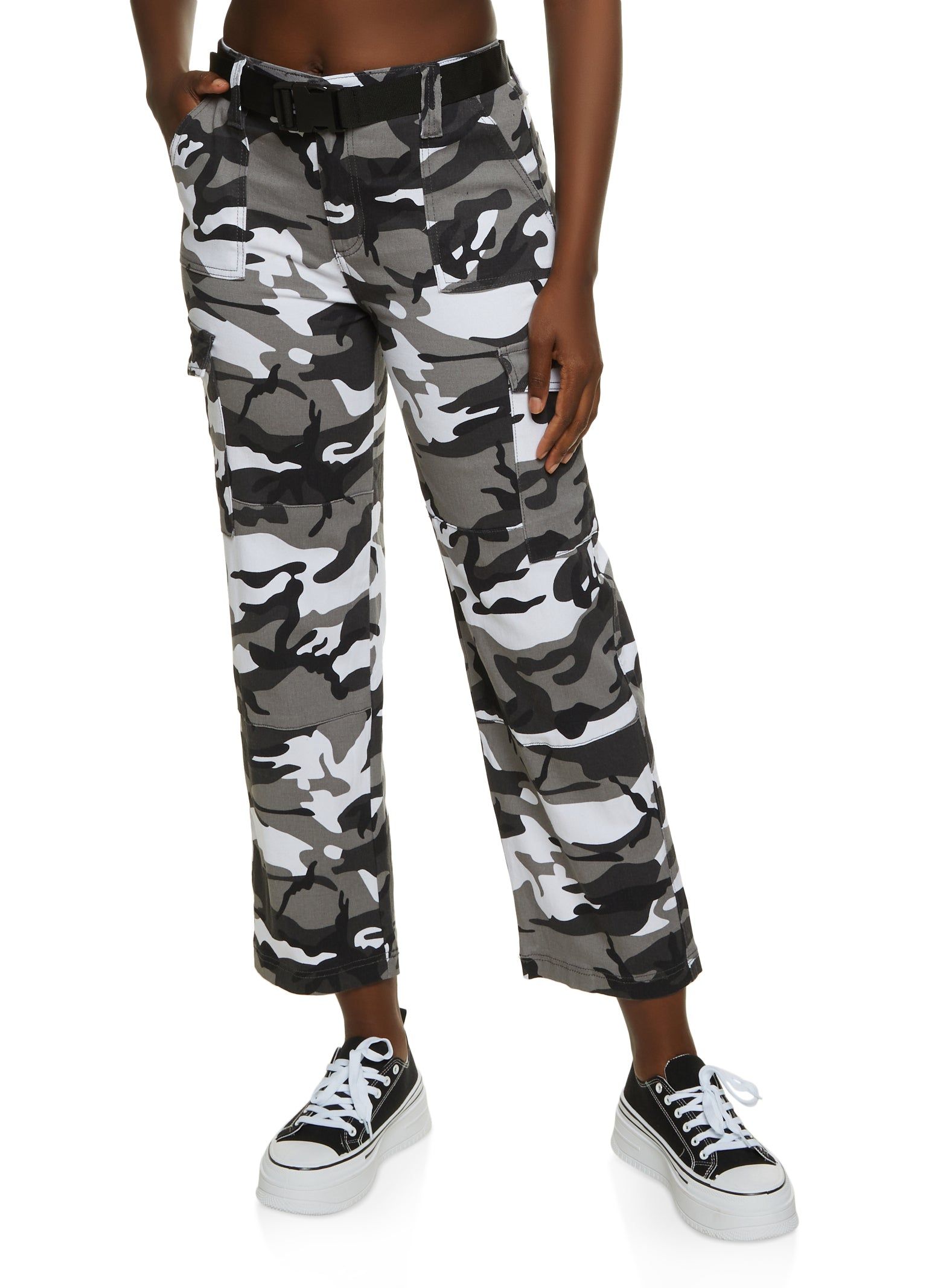 Belted Camouflage Cargo Pants sold by Rainbow