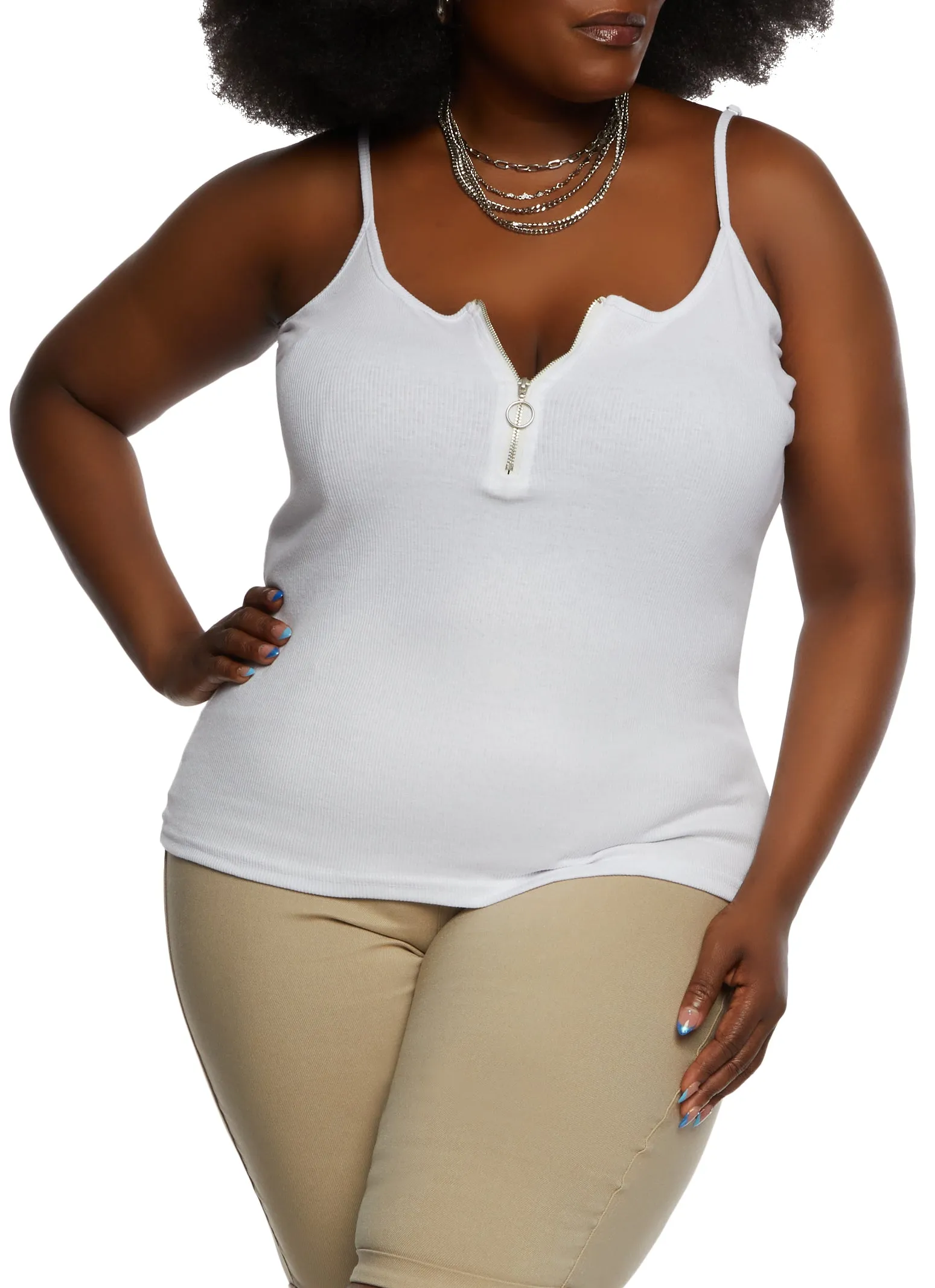 Plus Size Half Zip Tank Top sold by Rainbow product image thumbnail 2