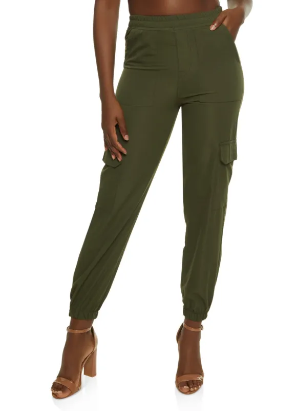 Poplin High Waist Cargo Joggers sold by Rainbow