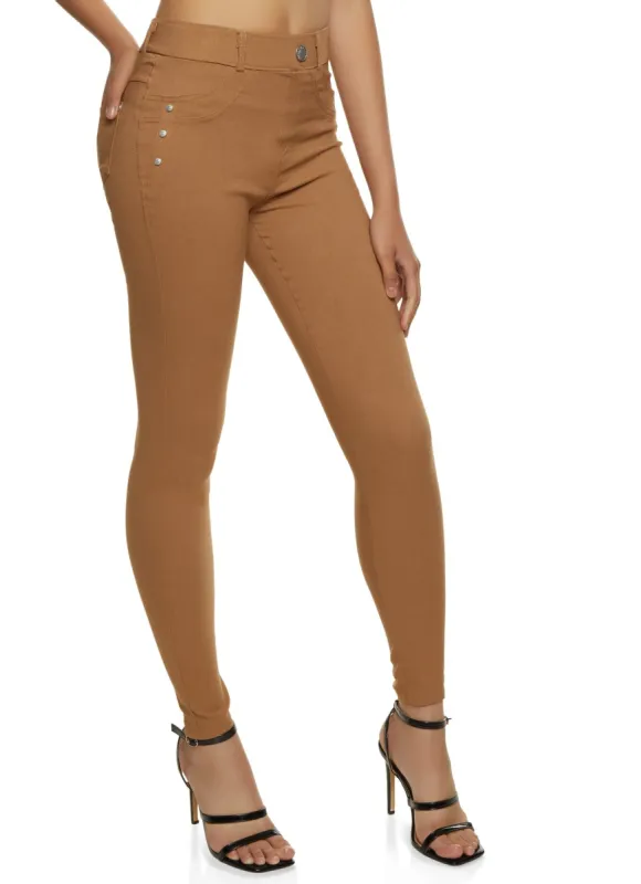 Stretch Rivet Detail Pants sold by Rainbow