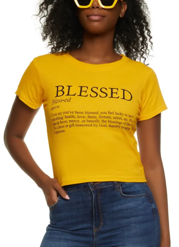 Blessed Embroidered Graphic Tee sold by Rainbow