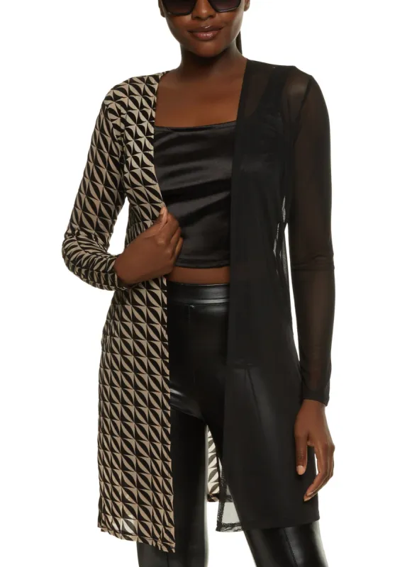 Mesh Half Printed Duster sold by Rainbow