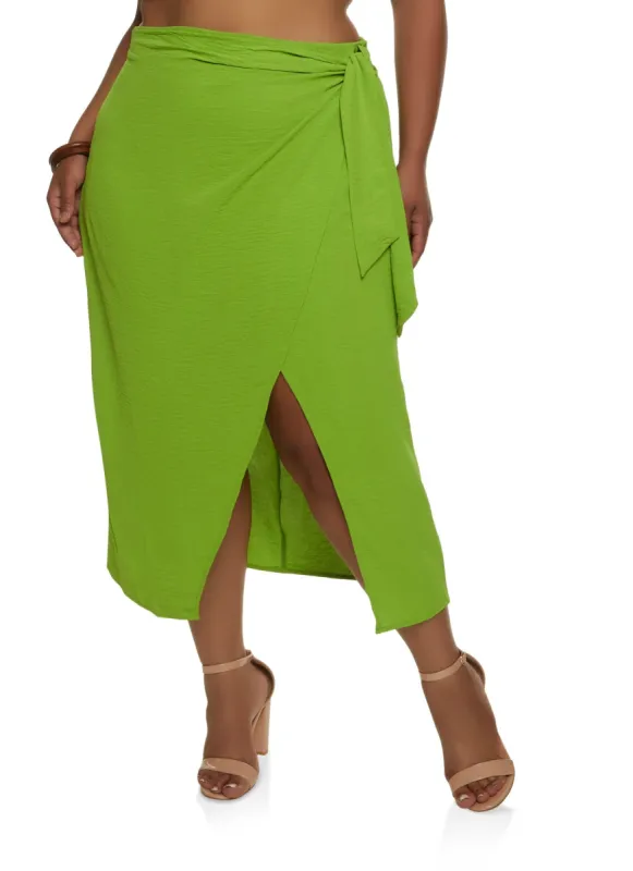 Plus Size Airy Wrap Skirt sold by Rainbow