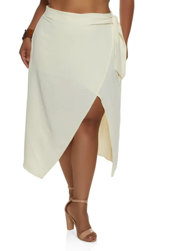 Plus Size Airy Wrap Skirt sold by Rainbow
