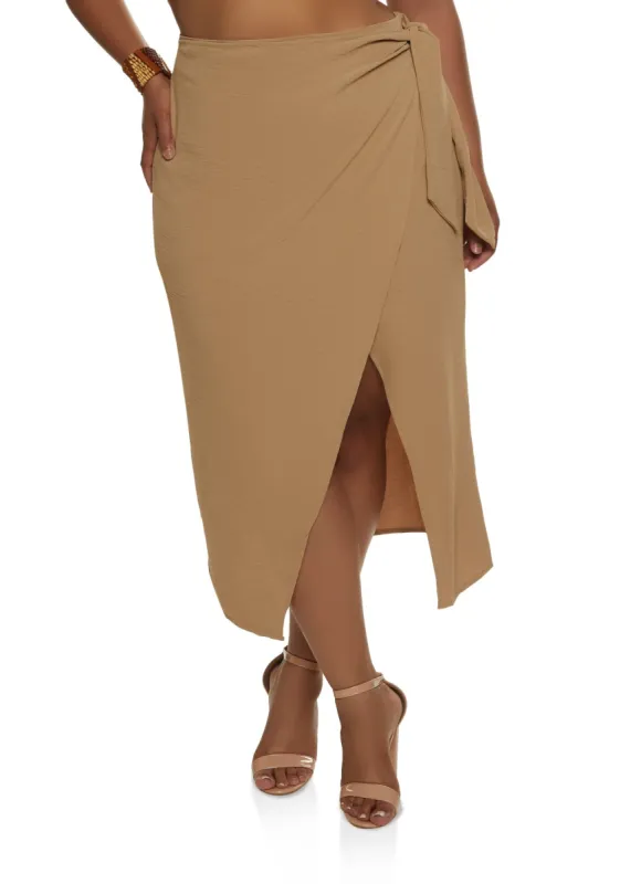 Plus Size Airy Wrap Skirt sold by Rainbow