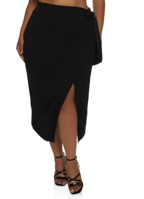 Plus Size Airy Wrap Skirt sold by Rainbow