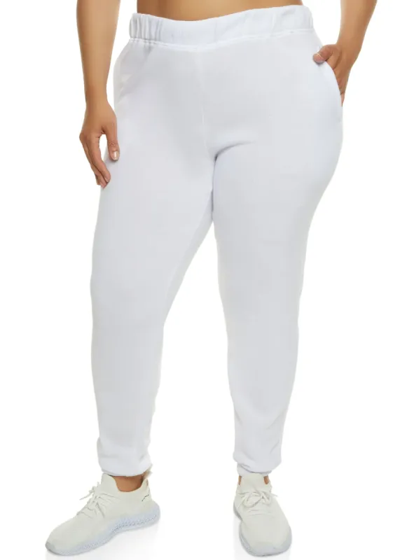 Plus Size Basic Fleece Joggers sold by Rainbow