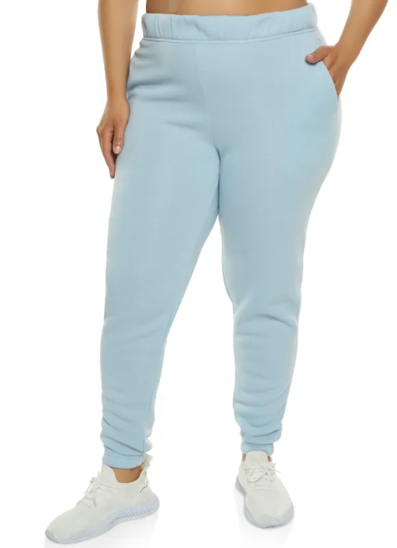 Plus Size Basic Fleece Joggers sold by Rainbow