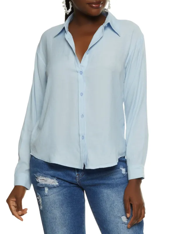 Linen Button Front Shirt sold by Rainbow