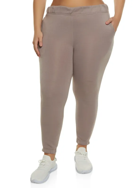 Plus Size Basic Fleece Joggers sold by Rainbow