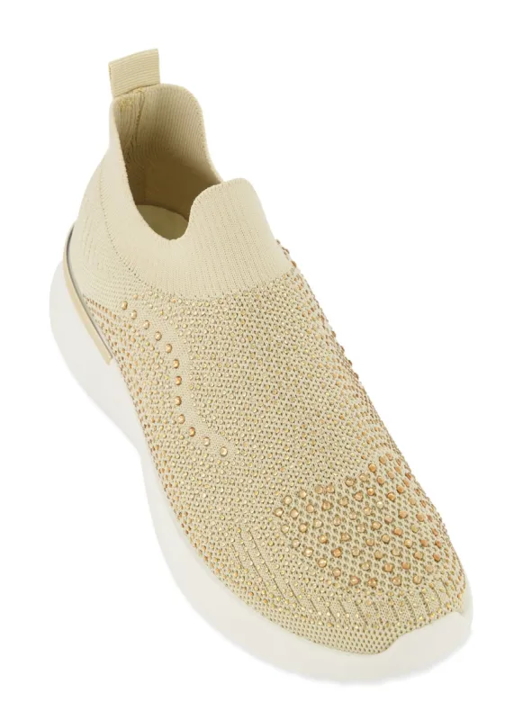 Rhinestone Studded Slip On Sneakers sold by Rainbow