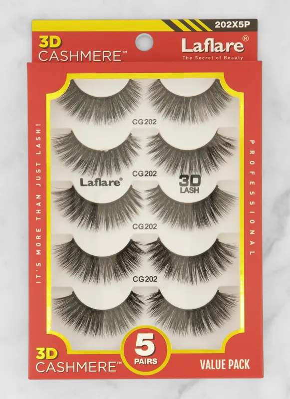 Laflare 3D Cashmere Eyelashes 5 Pairs Value Pack made by Rainbow