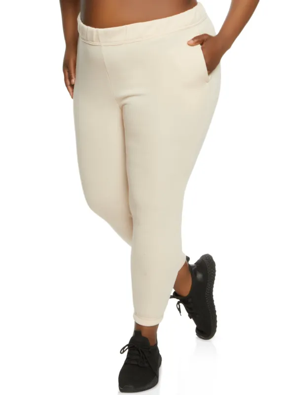 Plus Size Basic Fleece Joggers sold by Rainbow