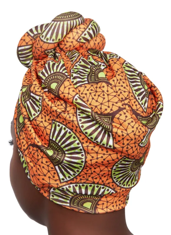 African Print Top Knot Turban sold by Rainbow