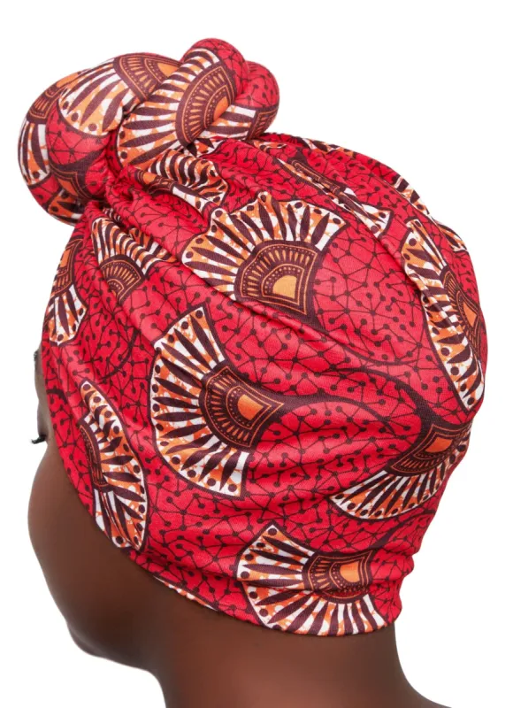 African Print Top Knot Turban sold by Rainbow