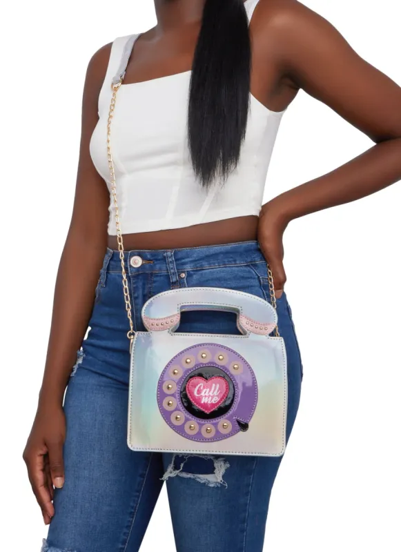 Iridescent Telephone Crossbody Bag sold by Rainbow