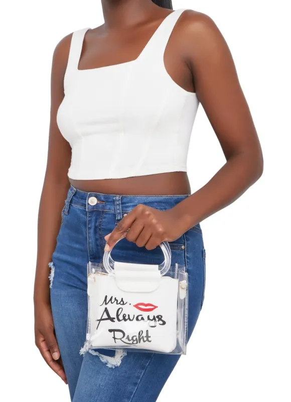 Clear Graphic Crossbody Bag sold by Rainbow