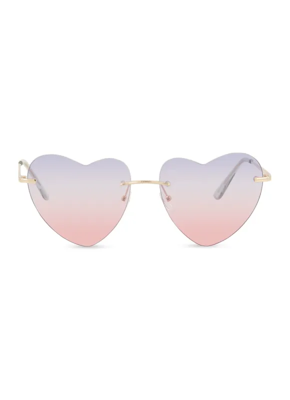 Heart Rimless Sunglasses sold by Rainbow