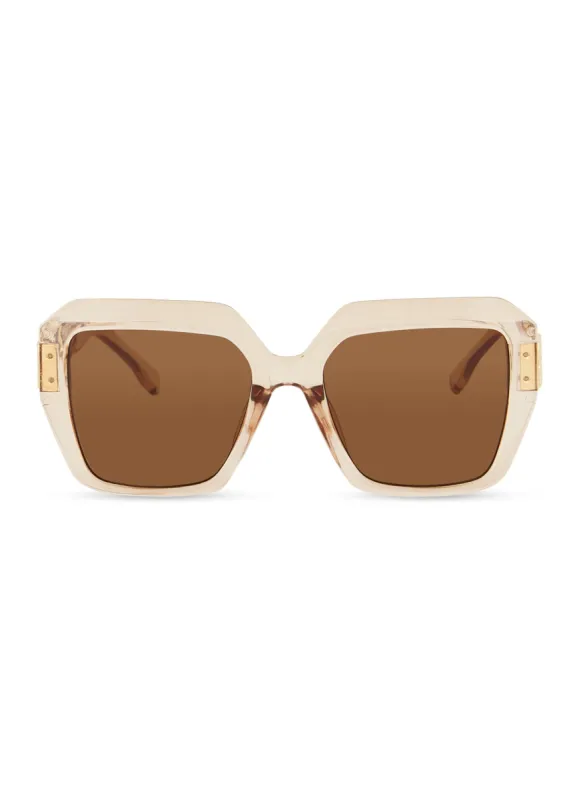 Metallic Temple Oversized Square Sunglasses sold by Rainbow