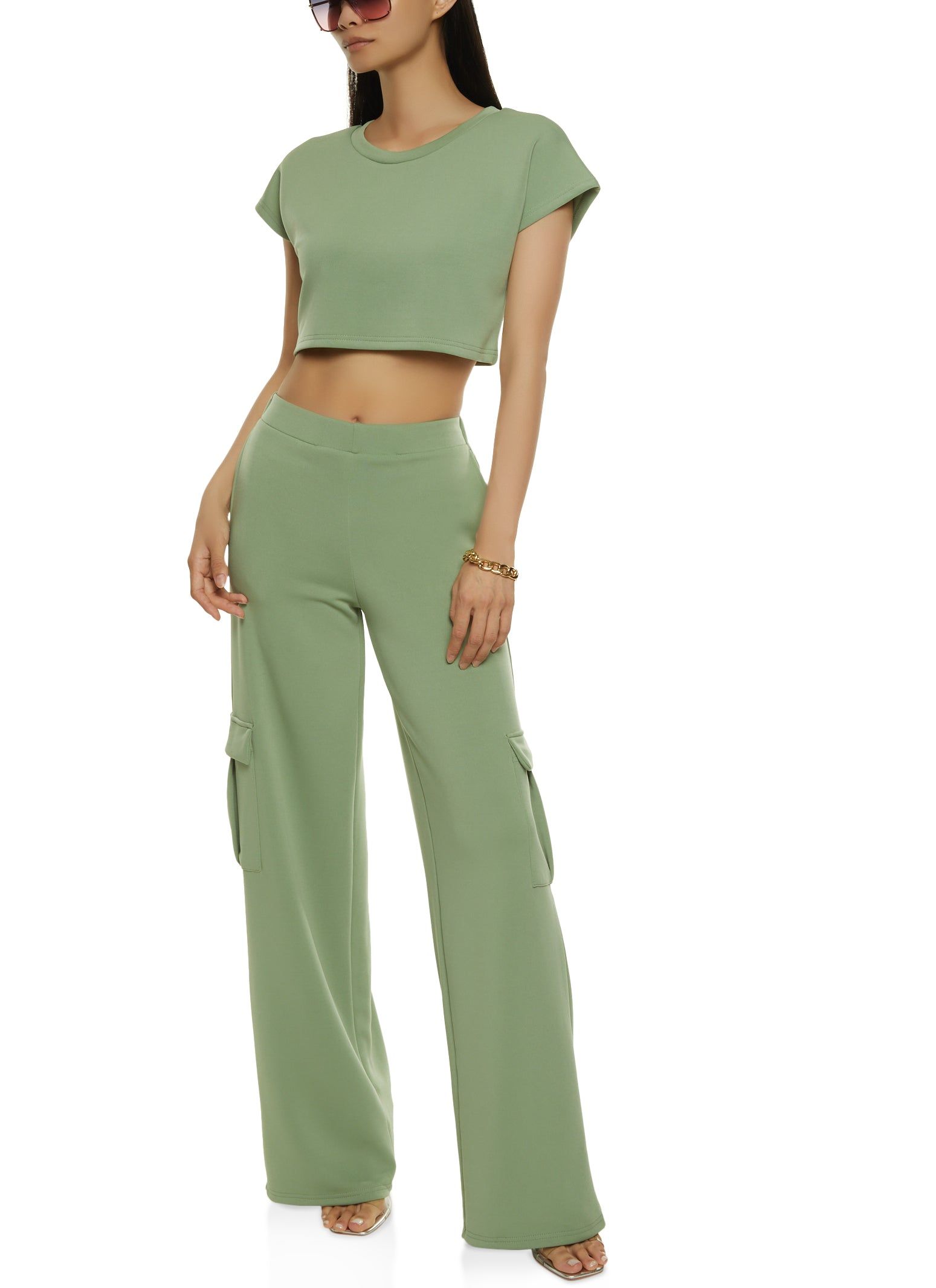 Solid Boxy Crop Top sold by Rainbow product image thumbnail 2