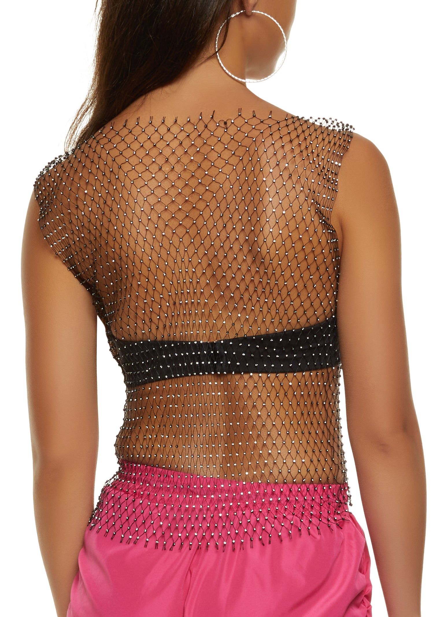 Fishnet Rhinestone Tank Top sold by Rainbow product image thumbnail 3