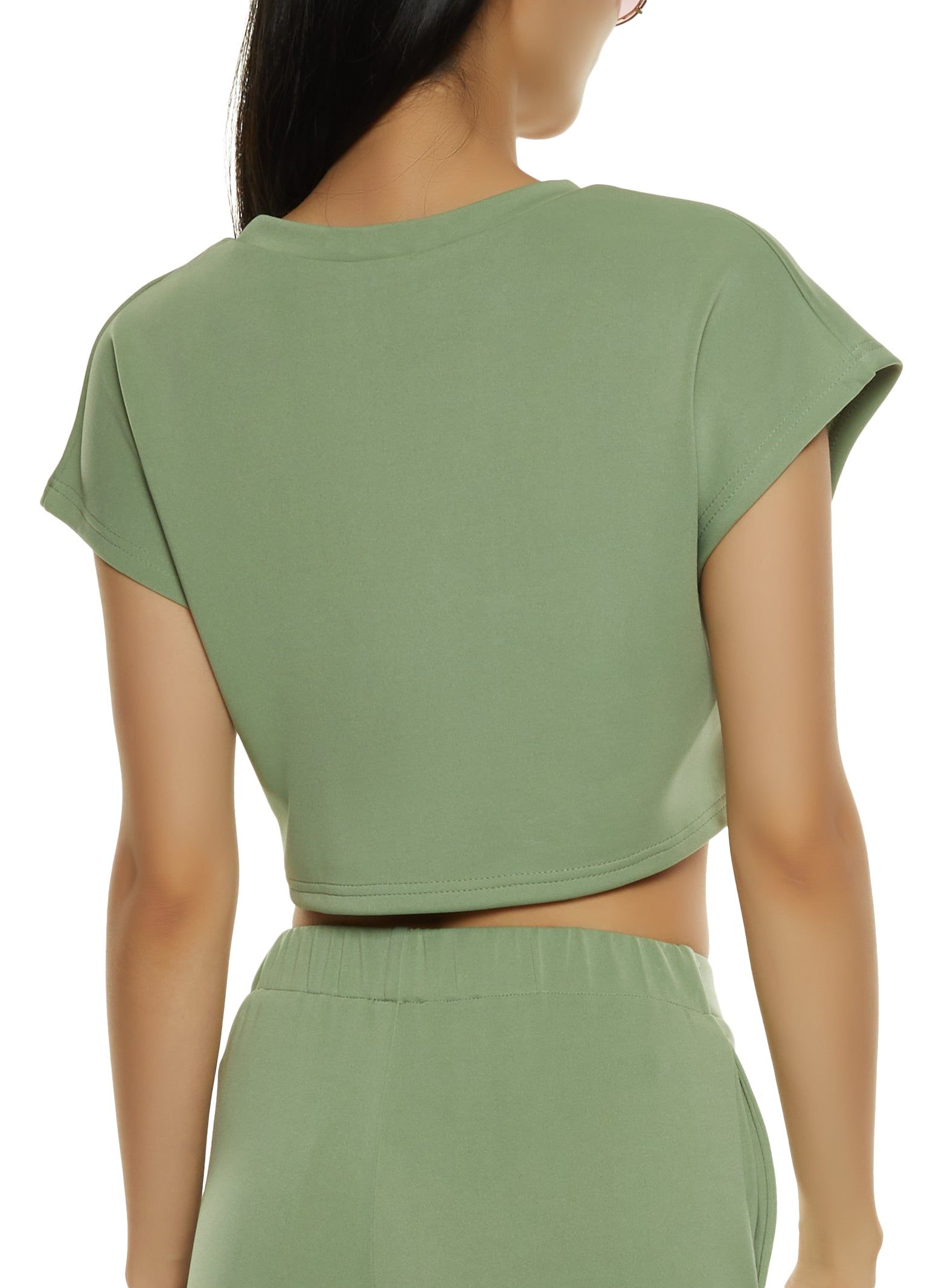 Solid Boxy Crop Top sold by Rainbow product image thumbnail 3