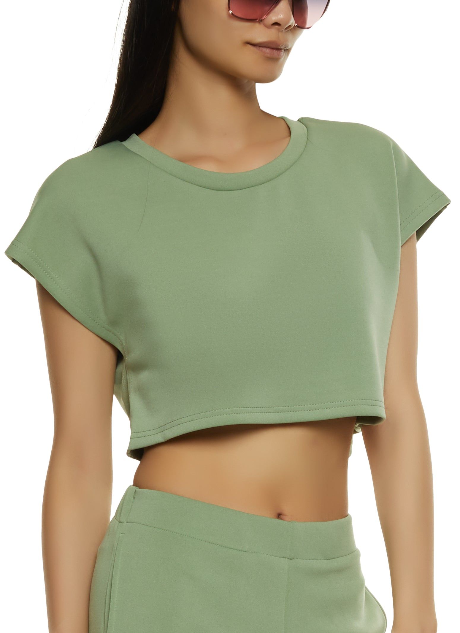 Solid Boxy Crop Top sold by Rainbow