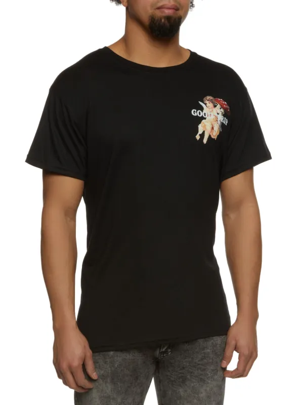 Mens Good Trip Mushroom Graphic Tee sold by Rainbow