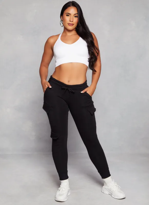 Fleece Drawstring Cargo Joggers sold by Rainbow