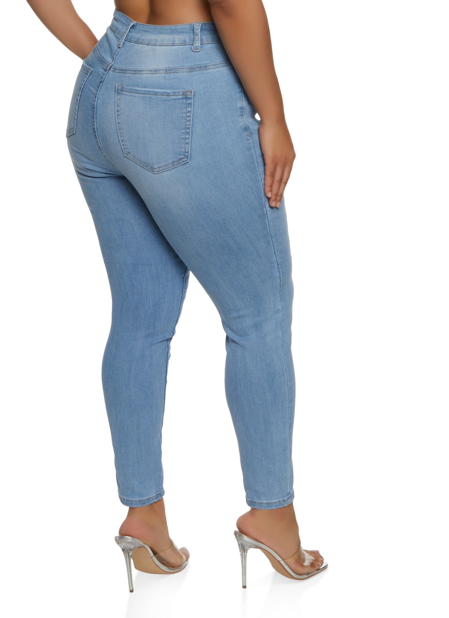 Plus Size WAX Basic Whiskered Skinny Jeans sold by Rainbow product image thumbnail 2
