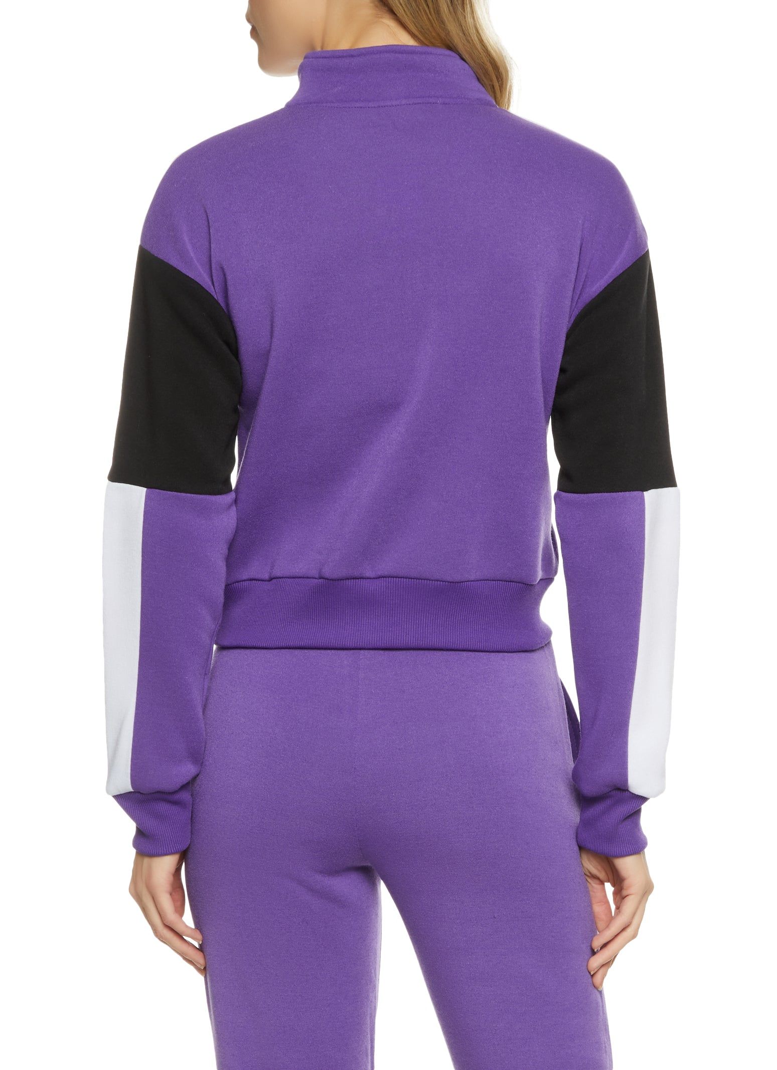 Color Block Zip Neck Sweatshirt sold by Rainbow product image thumbnail 3