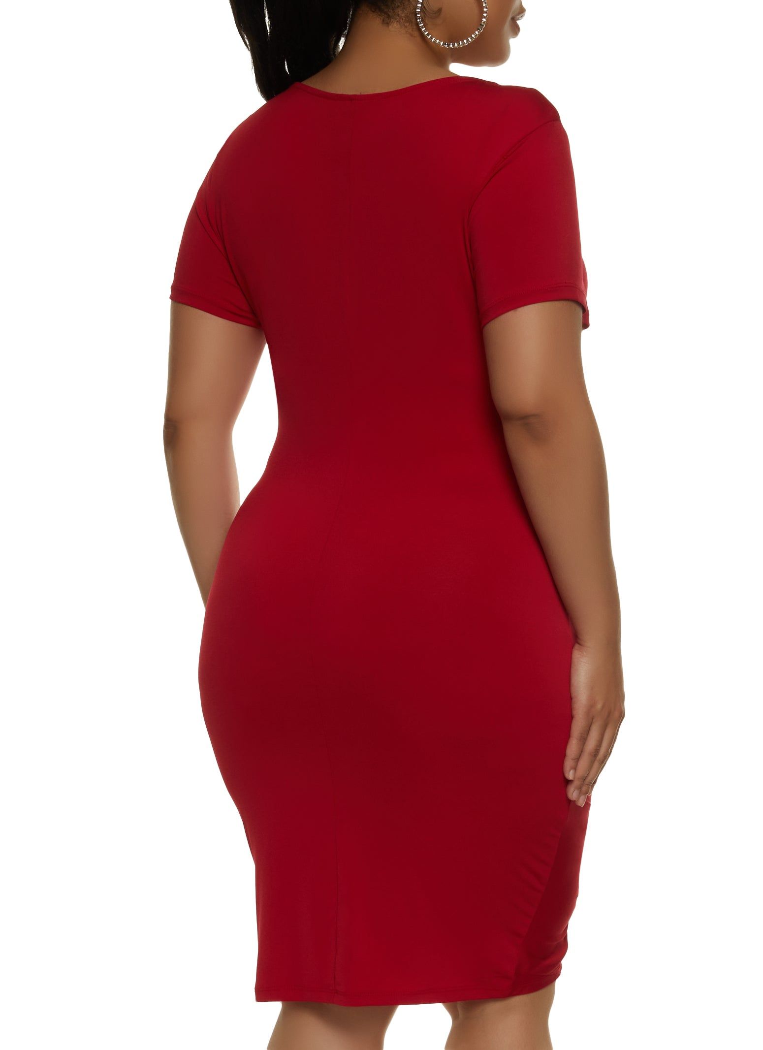 Plus Size Ruched Front Bodycon Dress sold by Rainbow product image thumbnail 3