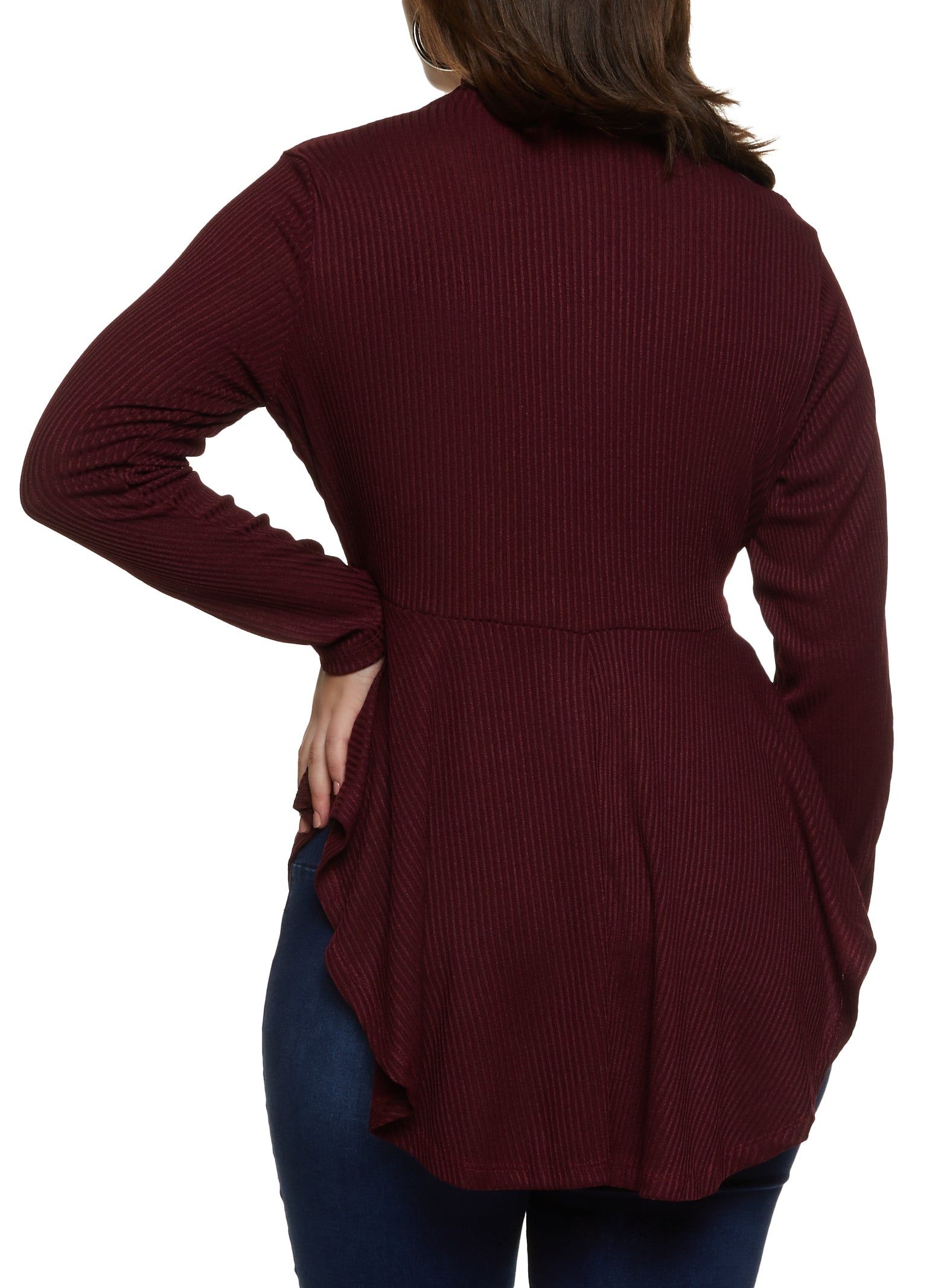 Plus Size Half Zip Hanky Hem Top sold by Rainbow product image thumbnail 2