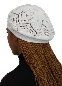 Heart Pointelle Knit Beret sold by Rainbow