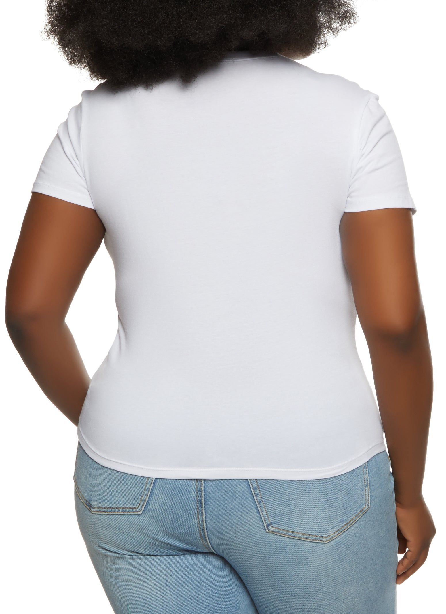 Plus Size Basic Crew Neck T Shirt sold by Rainbow product image thumbnail 2