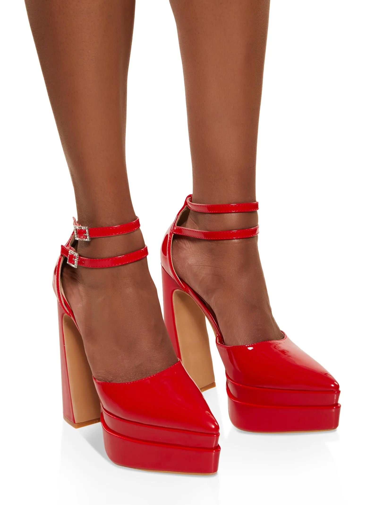 Cape Robbin Pointed Toe Double Ankle Strap Platform Heels sold by Rainbow product image thumbnail 2
