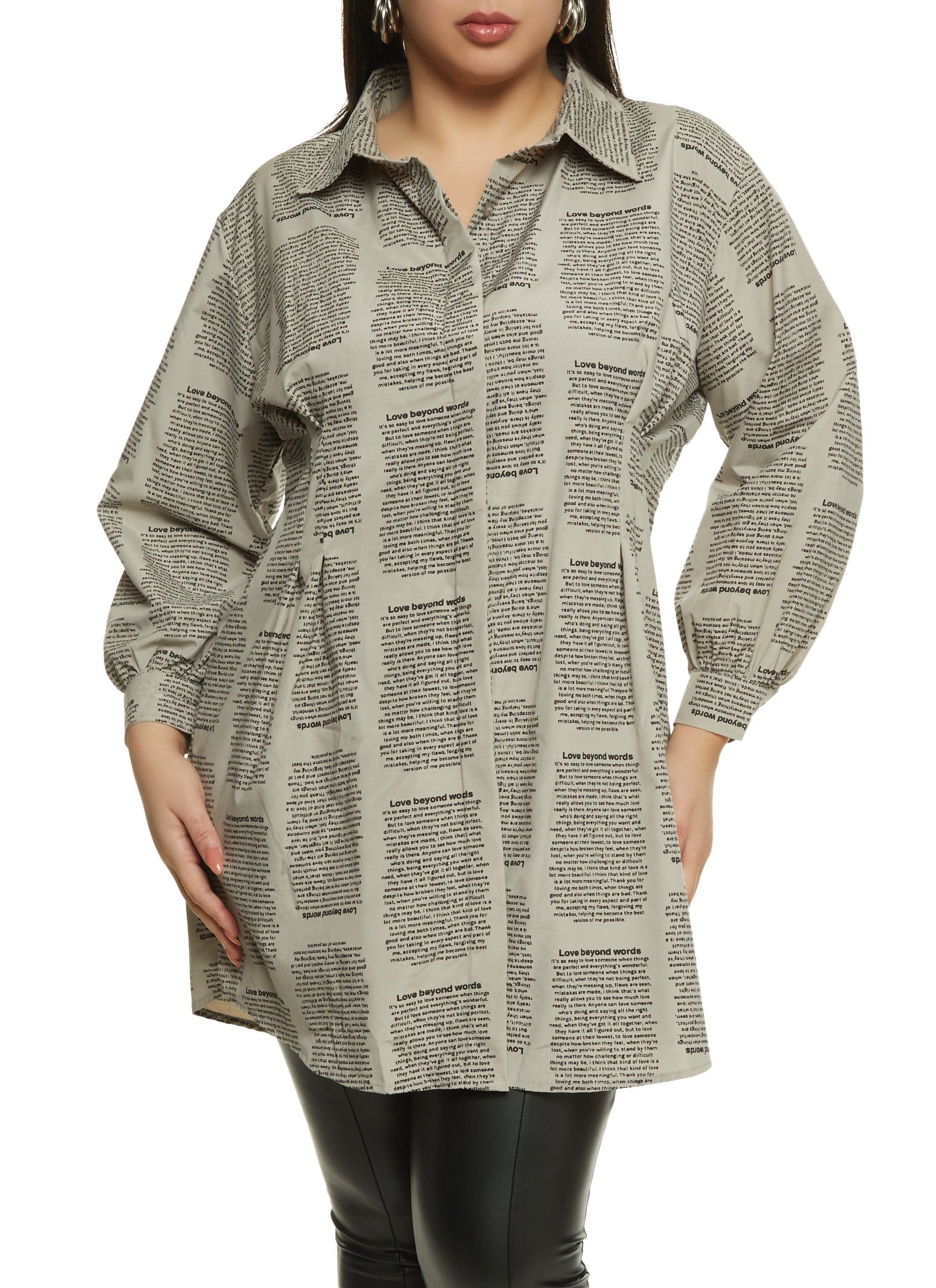 Plus Size Graphic Text Print Shirt Dress sold by Rainbow product image thumbnail 5