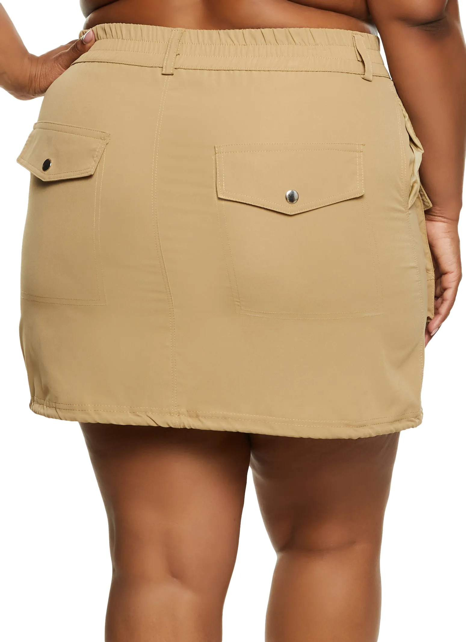 Plus Size Zip Front Cargo Pocket Skirt sold by Rainbow product image thumbnail 3