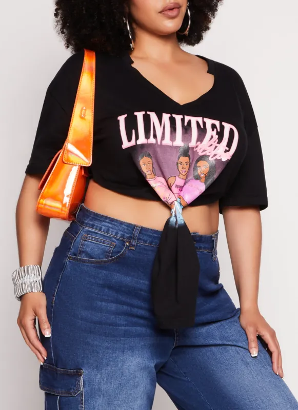 Plus Size Limited Edition Hanky Hem Graphic Tee sold by Rainbow