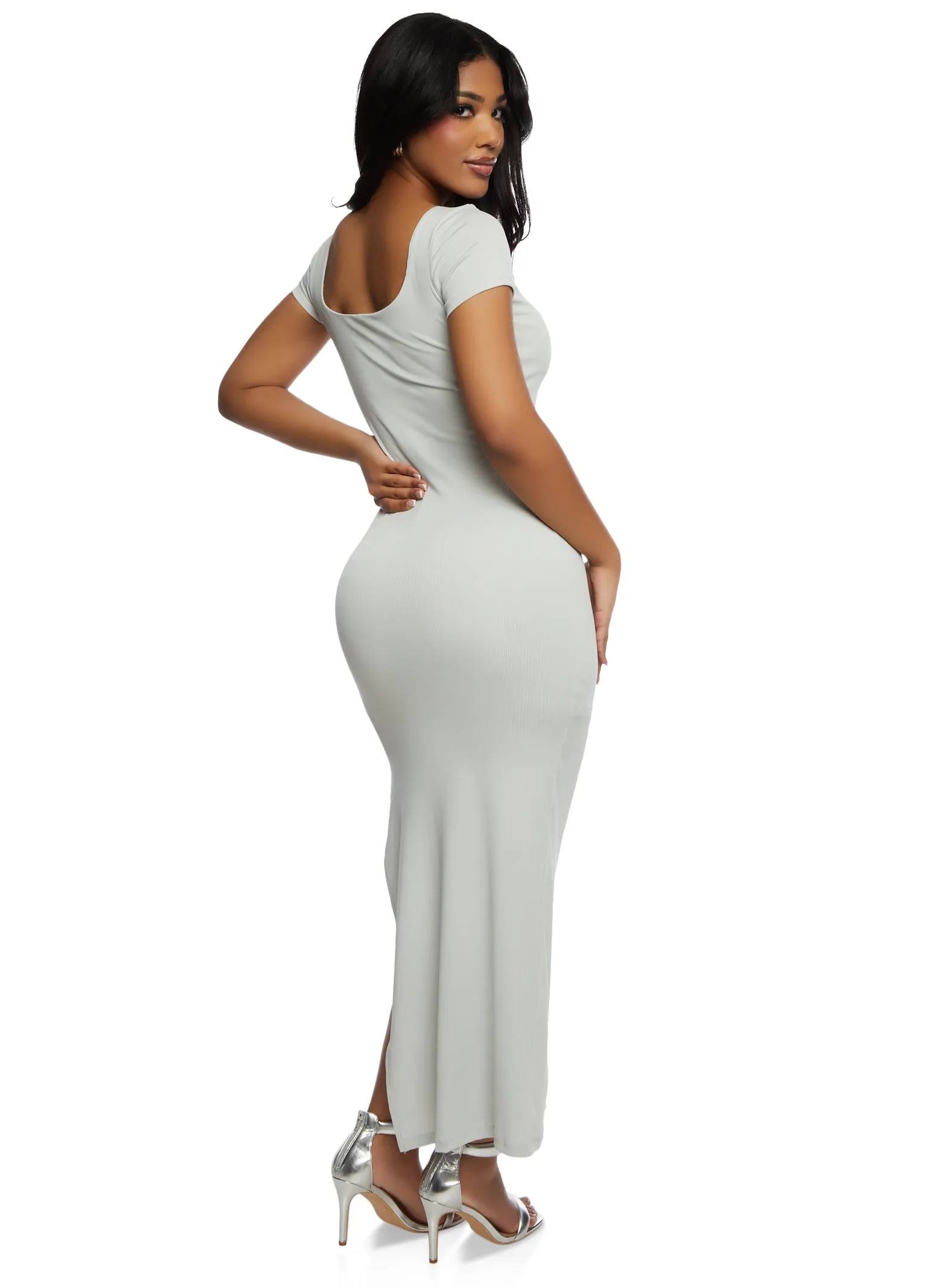 Haute Monde Square Neck Short Sleeve Maxi Dress sold by Rainbow product image thumbnail 3