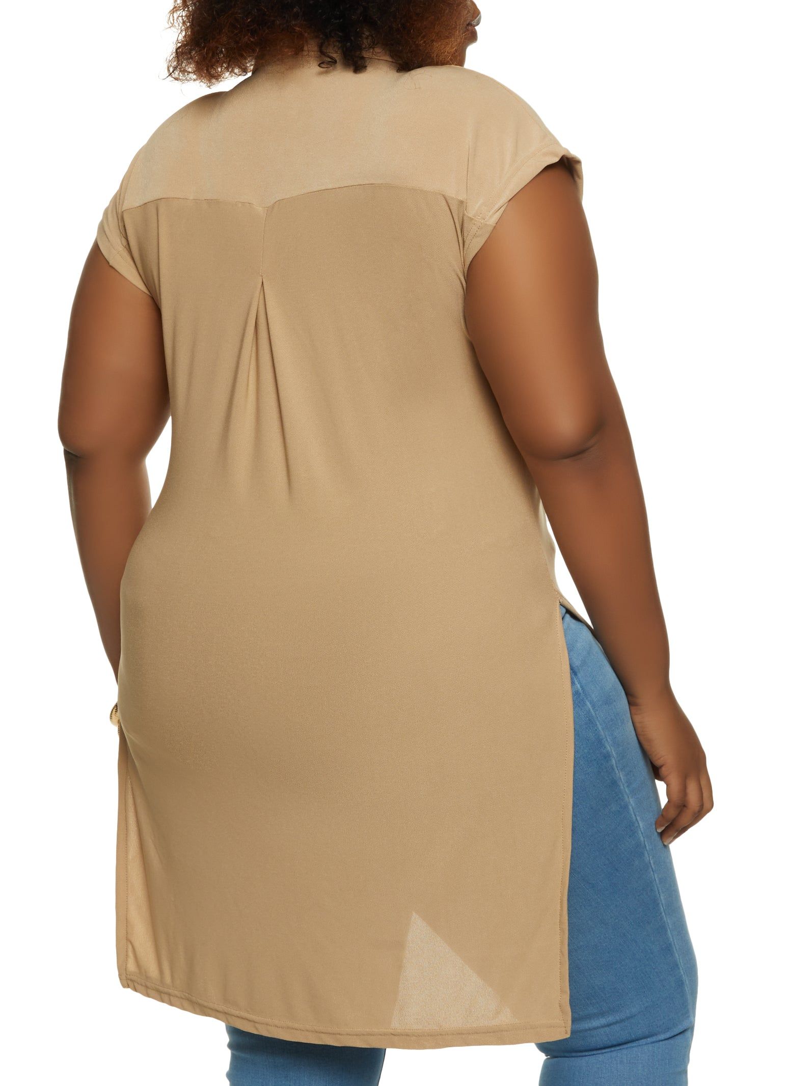 Plus Size Crepe Knit High Low Shirt sold by Rainbow product image thumbnail 2