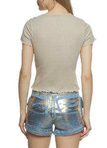 Lettuce Edge Short Sleeve Henley Tee sold by Rainbow