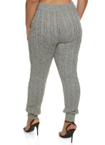 Plus Size Cable Knit High Waist Leggings sold by Rainbow