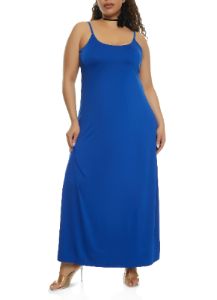Plus Size Scoop Neck Cami Maxi Dress sold by Rainbow