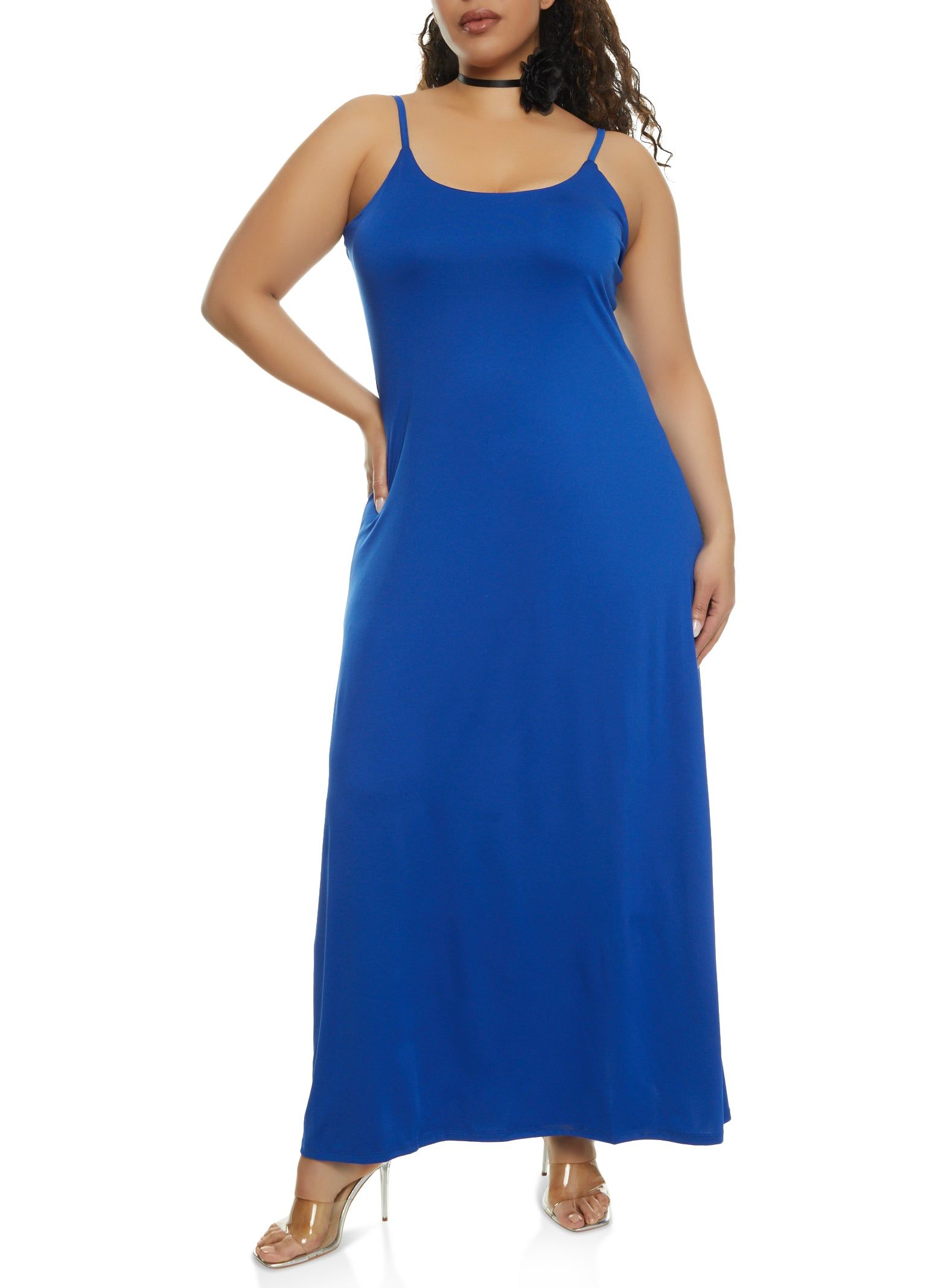 Plus Size Scoop Neck Cami Maxi Dress sold by Rainbow