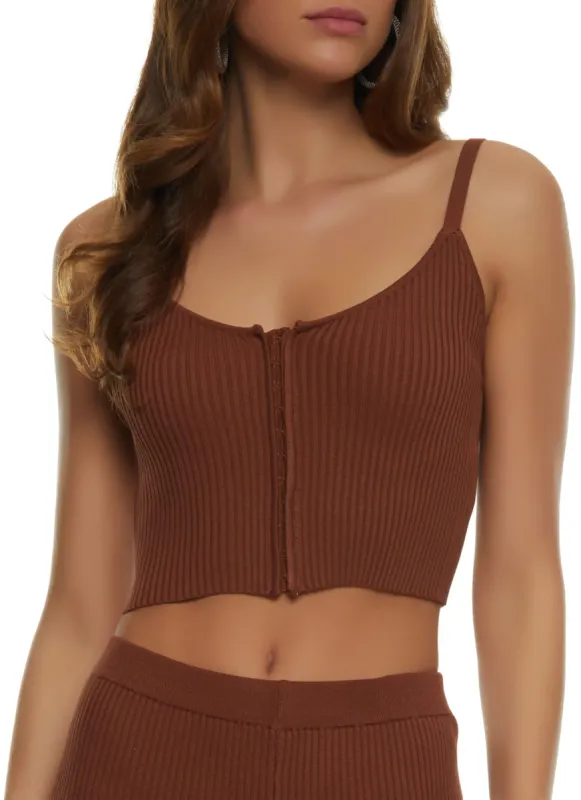 Ribbed Hook and Eye Cropped Cami sold by Rainbow