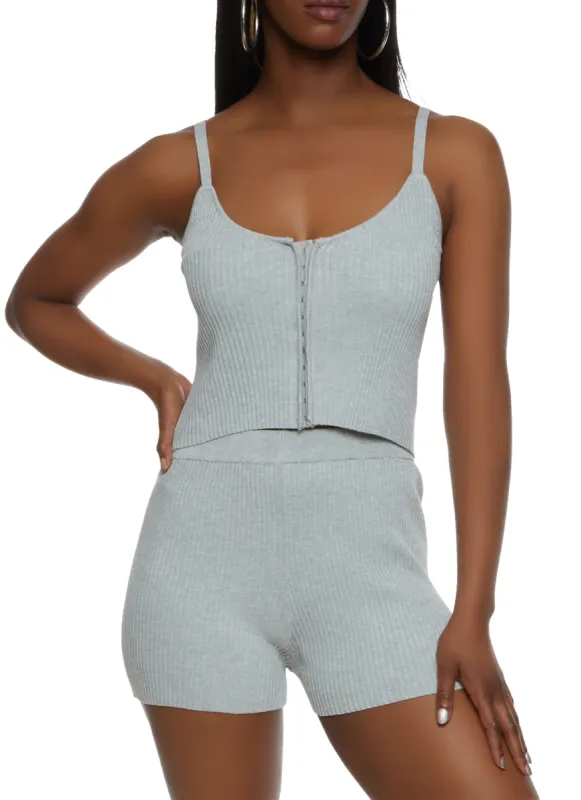 Ribbed Hook and Eye Cropped Cami sold by Rainbow