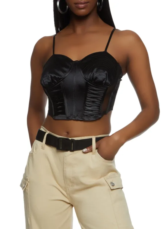 Mesh Detail Crop Bustier Top sold by Rainbow