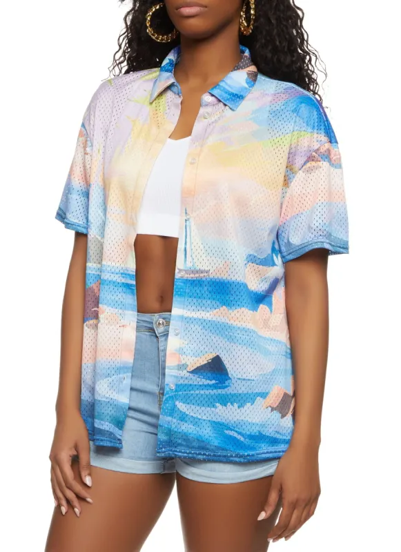 Jersey Mesh Hawaiian Shirt sold by Rainbow