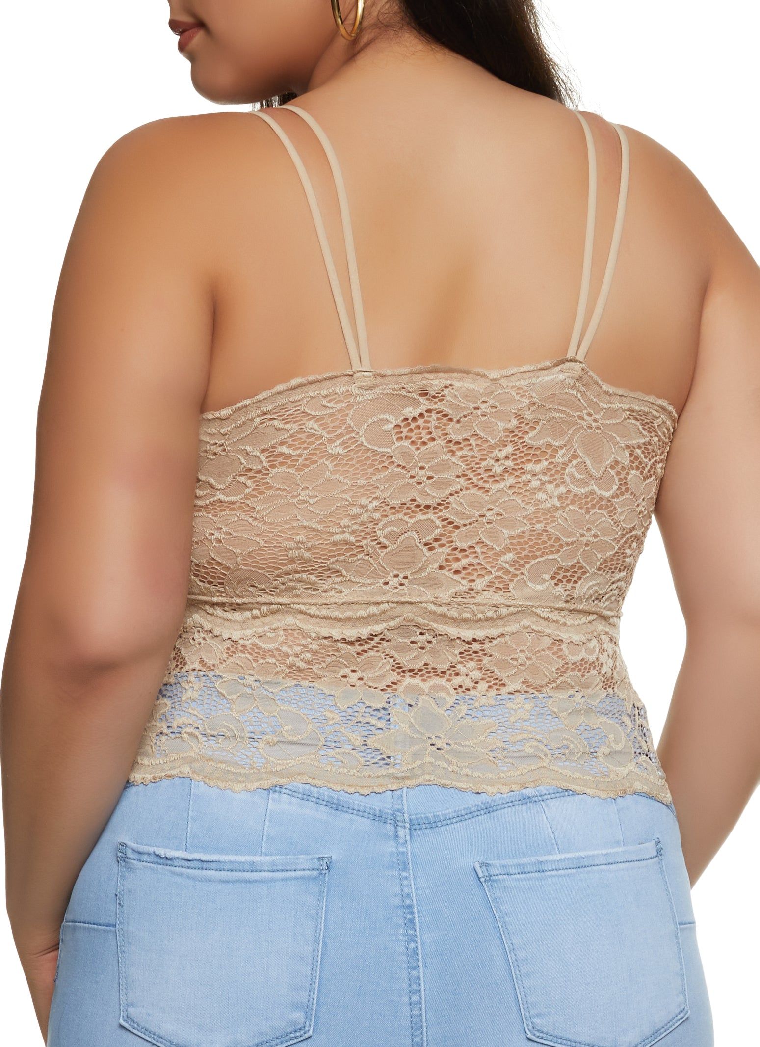 Plus Size Scalloped Lace Tiered Cami sold by Rainbow product image thumbnail 2